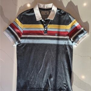 NWT Original Penguin Striped Polo Shirt - Grey/Multi